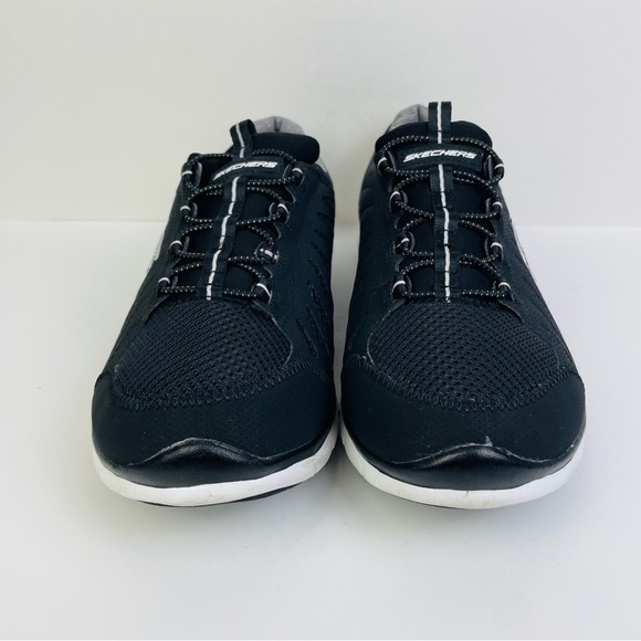 Skechers Gratis Black Walking Running Shoes Bungee Laces Slip On Women’s Size 10 - Picture 5 of 11